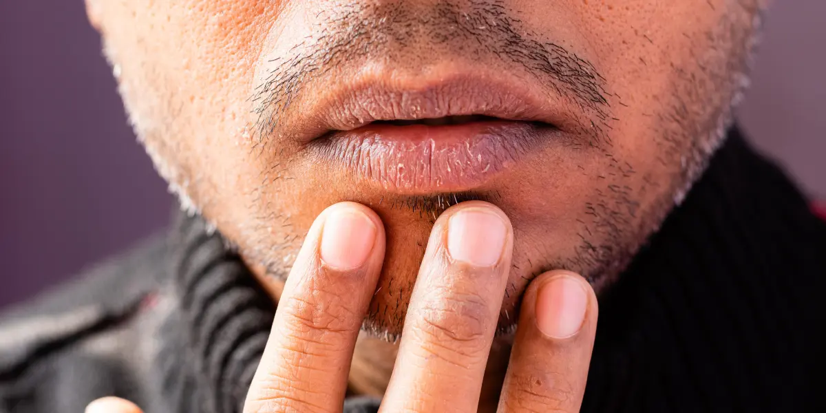 Lábios de quem usa droga